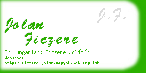 jolan ficzere business card